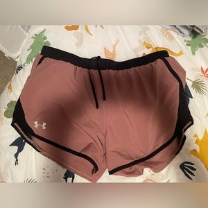 Under Armour, Women's Pink and Black Athletic Shorts, Large